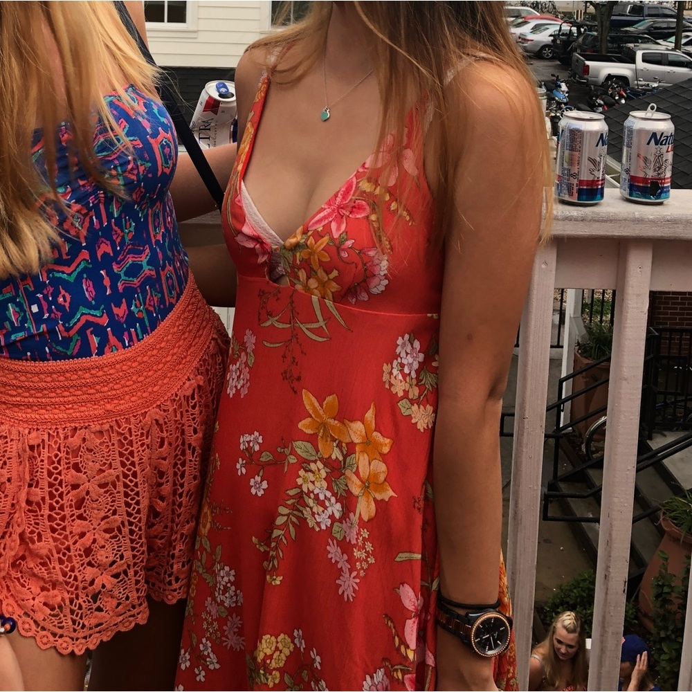 Orange Floral Sundress